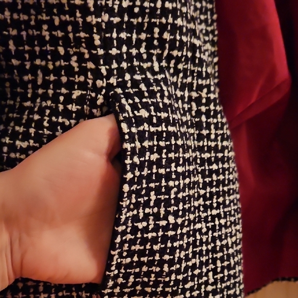 George Black and White Women's Houndstooth Zipper Jacket, Sz 14 - Picture 7 of 10